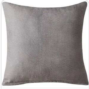 NWT Elegant Gray faux leather pillow cover